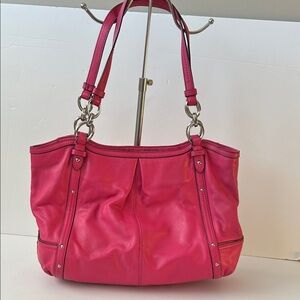 Coach Alexandra Fuchsia Leather Shoulder Bag Boho Resort Holiday Colourful